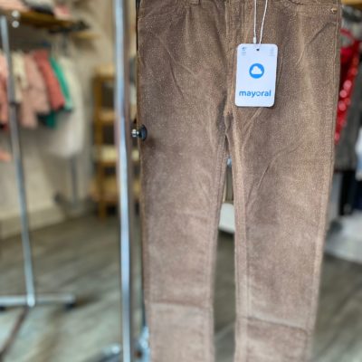 Pantalon marron/beige skinny à paillettes argentées