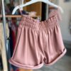 Short simili cuir rose April