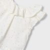 Ensemble écru pois dorés, short et blouse