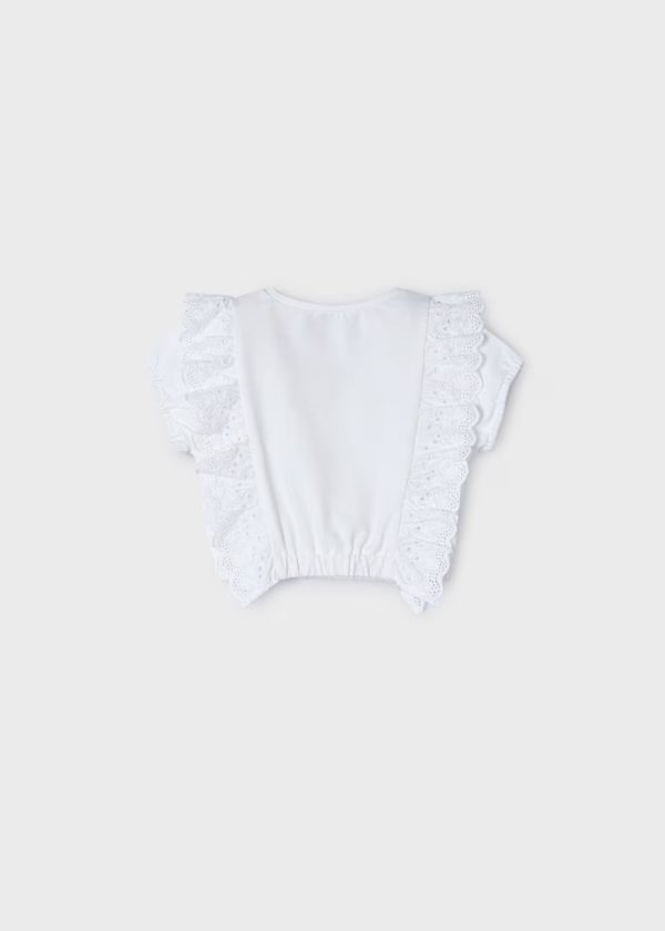Haut blanc fleurs bleues Julie