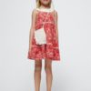 Robe rouge Agathe et son sac écru