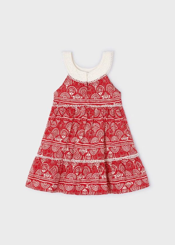 Robe rouge Agathe et son sac écru