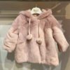 Manteau moumoute rose Valentine