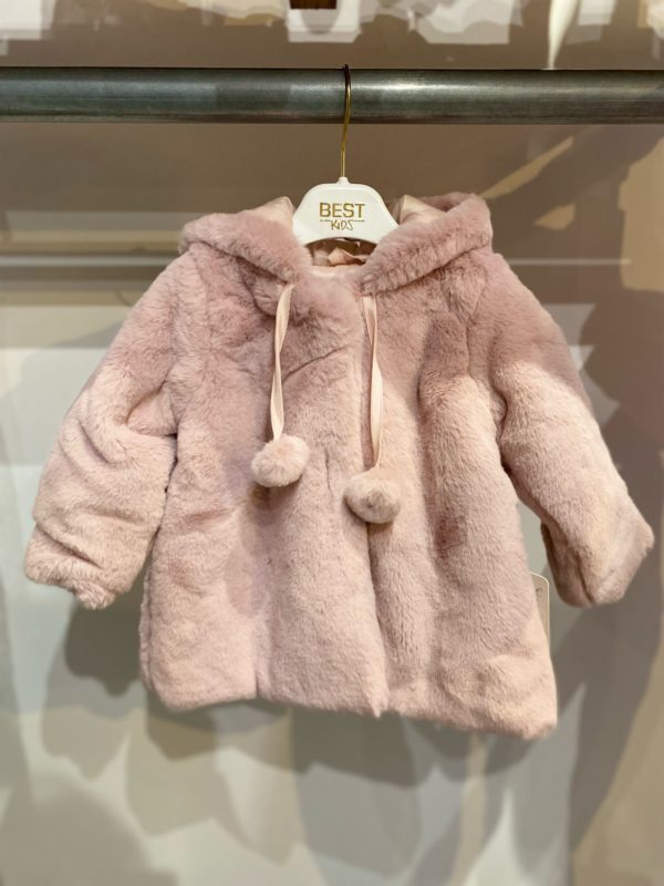 Manteau moumoute rose Valentine