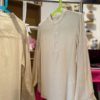 Chemise/blouse beige col rond