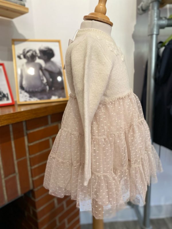 Robe Juliette tulle/pull beige à paillettes