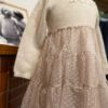 Robe Juliette tulle/pull beige à paillettes