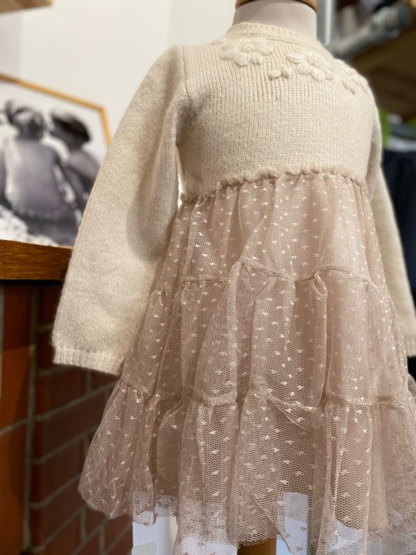 Robe Juliette tulle/pull beige à paillettes