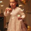 Robe Juliette tulle/pull beige à paillettes